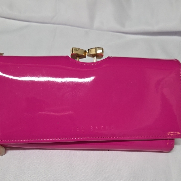 Ted Baker Fuchsia Patent Clutch - Picture 1 of 14